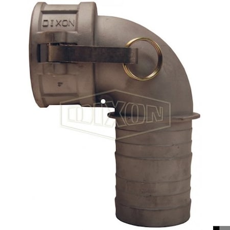 Dixon Type-C 90Deg Cam and Groove Elbow, 2 in, Female Coupler x Hose Shank, 316 SS, Domestic 200C-90SS